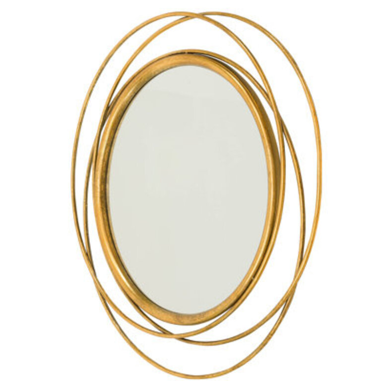 Ansley Round Metal Modern Wall Mirror