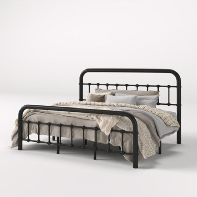 Kawamoto Metal Platform Bed Frame with Elegant Modern Design