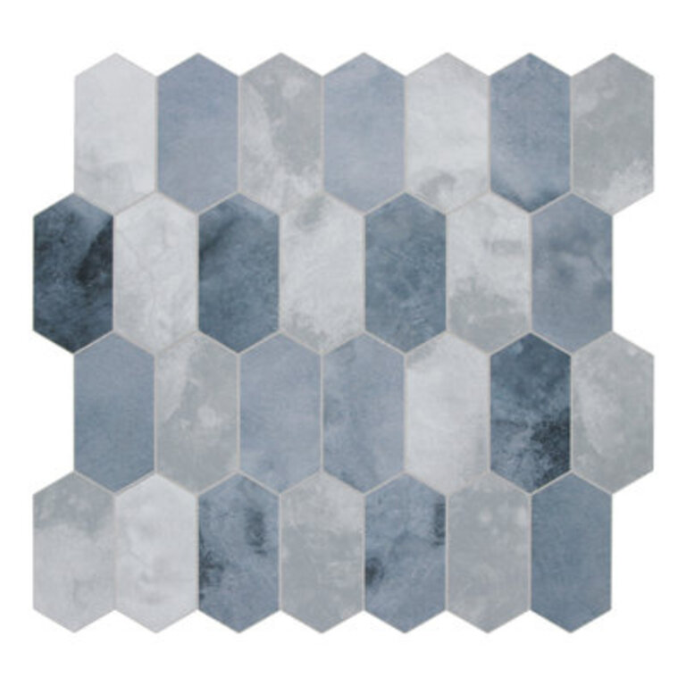 115 x 12 Long Hexagon Stone Composite Peel  Stick Mosaic Tile