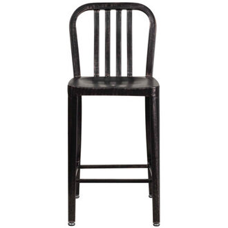 Carouthers 24 Commercial Grade Metal Counter Height Stool with Footrest by Flash Furniture