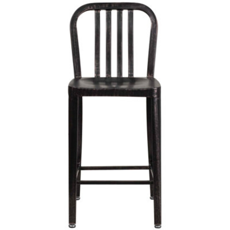 Carouthers 24 Commercial Grade Metal Counter Height Stool with Footrest by Flash Furniture