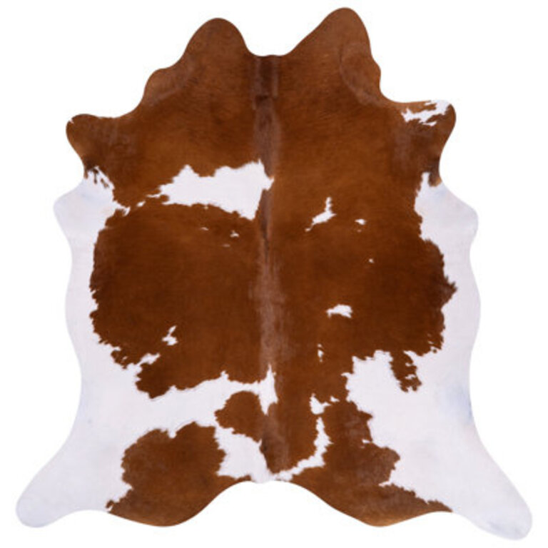 Brown and White Cowhide Rug  Genuine Leather Area Rug Perfect for Rustic or Modern Decor