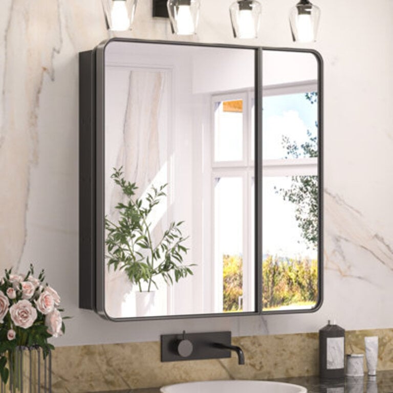 Gervon Rectangle Recessed Medicine Cabinet with Adjustable Shelves
