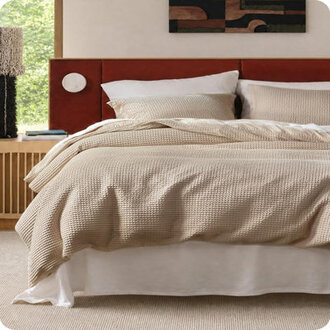 Bedsure Luxury Soft 100 Cotton Waffle Weave Plaid Duvet Cover