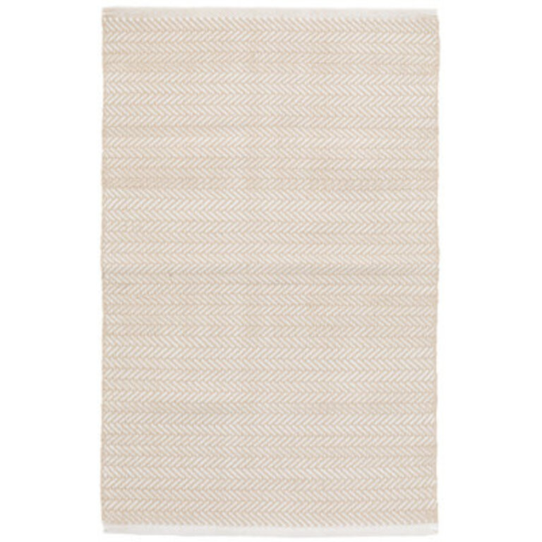 Herringbone LinenWhite Handwoven IndoorOutdoor Rug