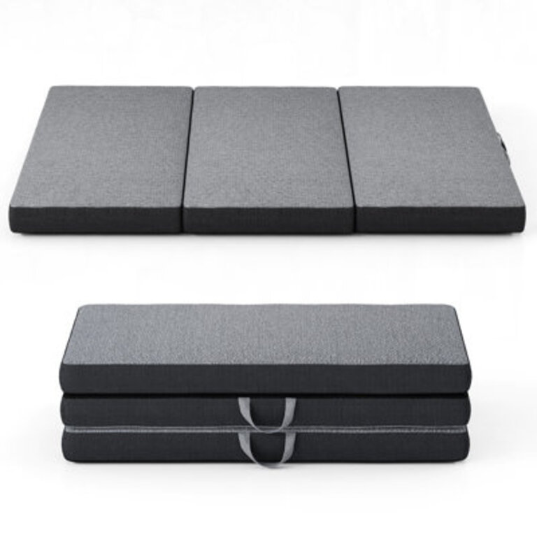 Tri-fold 6 Memory Foam Mattress Foldable Futon Floor Mattress Pad in a Box Extra Support Portable Folding Murphy Bed Mattress With Washable Removable Cover
