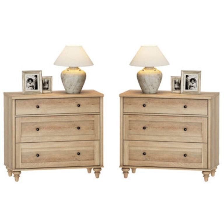 Scarlett Mid-Century Modern 3-Drawer Nightstand