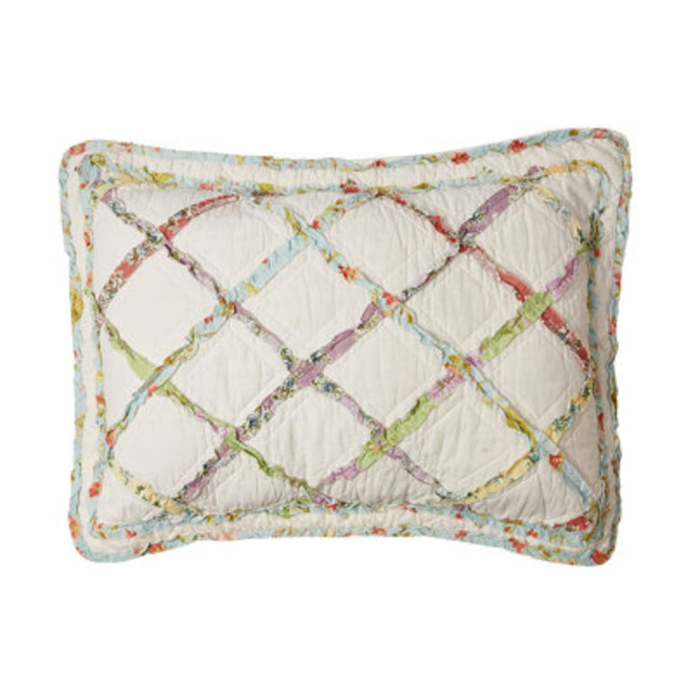 Laura Ashley Ruffle Garden Ruffled 100 Cotton Quilted Sham