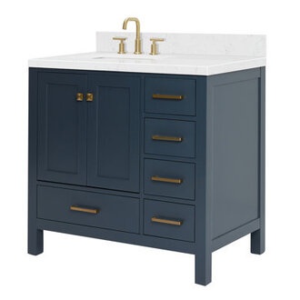 36 Single Bathroom Vanity with Quartz Top