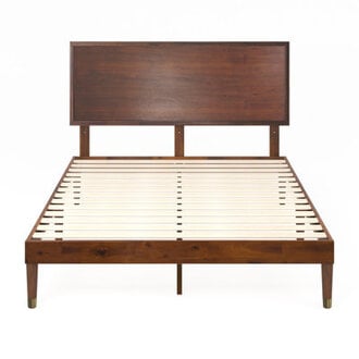 Hermes Contemporary Modern Solid Wood Platform Bed with Adjustable Headboard