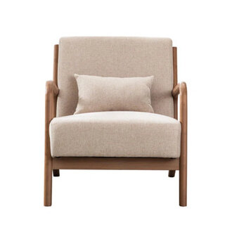 Hertford 26" Wide Mid Century Upholstered Solid Wood Accent Chair with an Extra Pillow