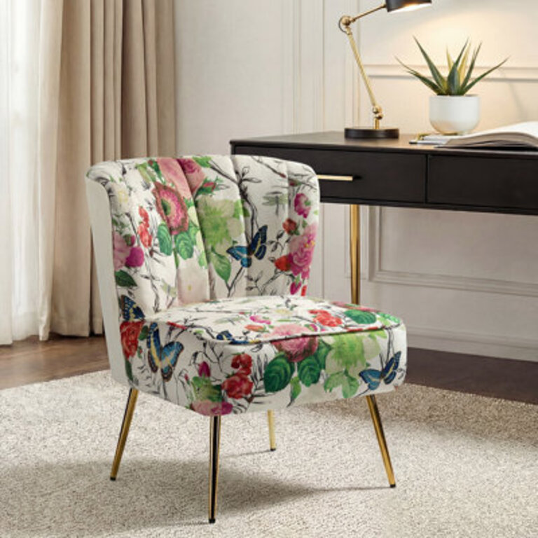 Alice Felicia Velvet Barrel Chair with Tufted Back