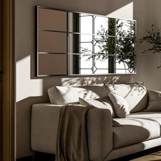 Gianlucas Window Pane Full Length Mirror with Metal Frame