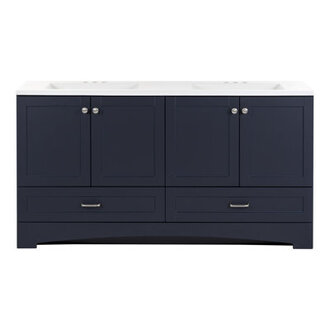 Emlyn 6050 Double Bathroom Vanity with 2 Cabinets 2 Drawers and Cultured Marble Vanity Top