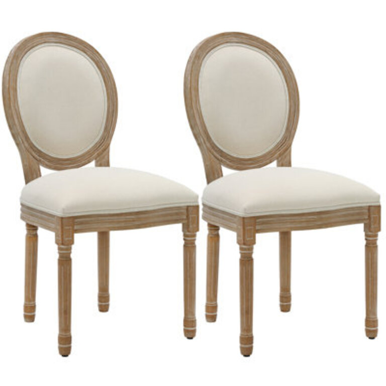 Amando 20 H Mid-Century King Louis Back Solid Wood Dining Side chairs