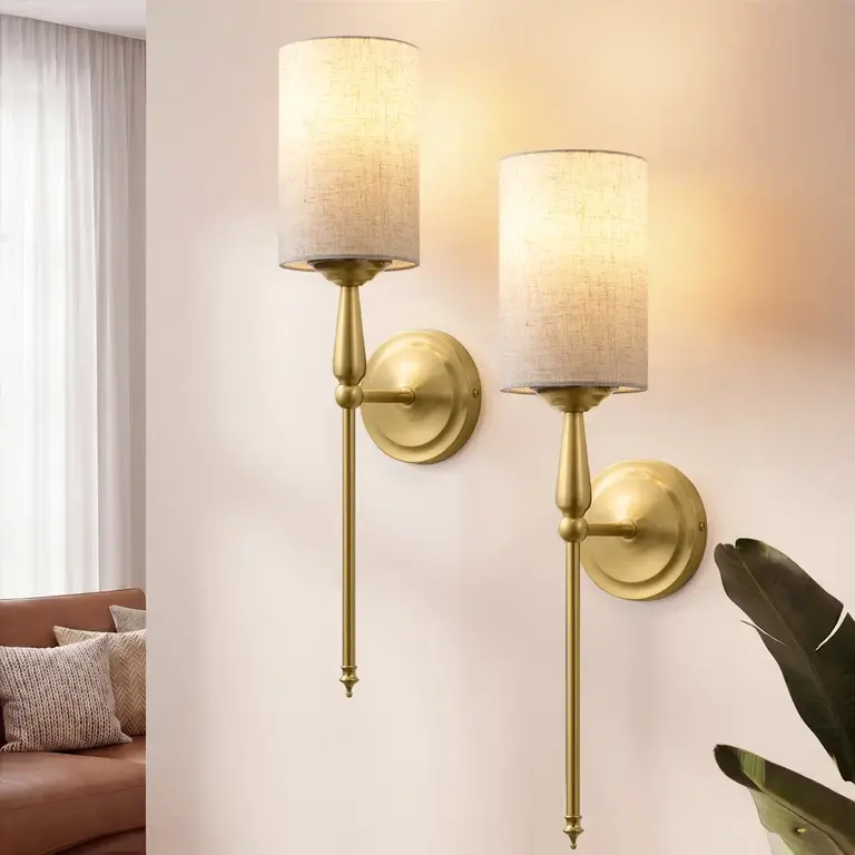 Dimmable Indoor Wall Sconces Iron Wallchiere Vanity Lighting FixturesSet of 2