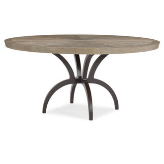 Caracole Classic Ash Round Metal Base Dining Table