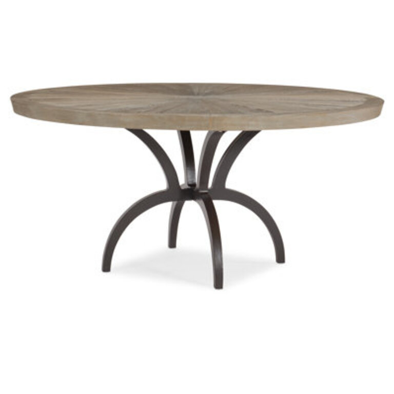 Caracole Classic Ash Round Metal Base Dining Table