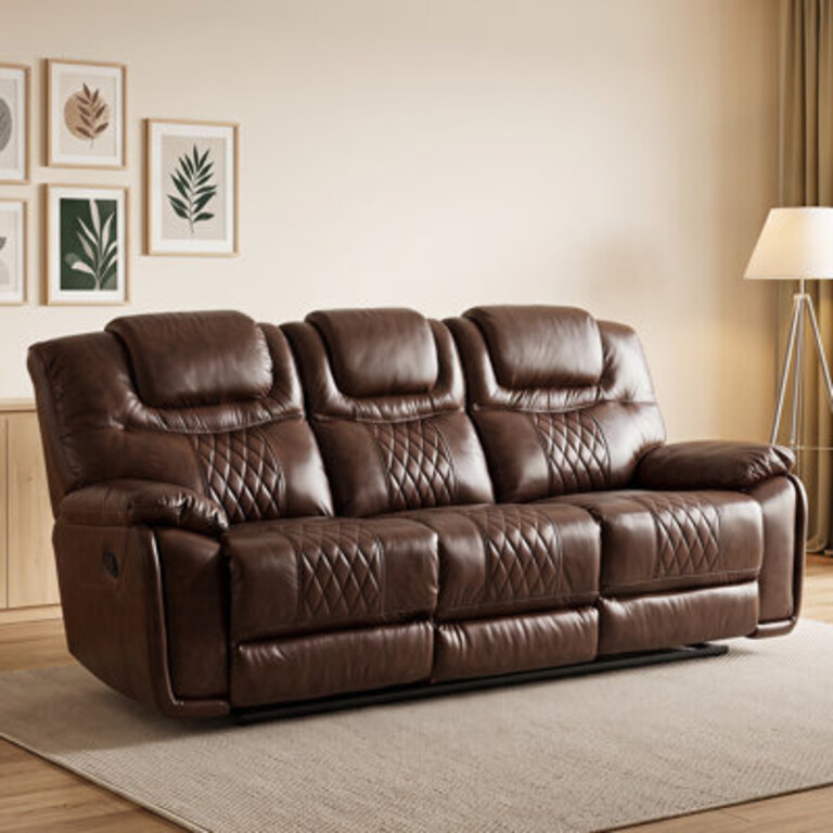 Jepum 866 W Top-Grain Genuine Leather Sofa