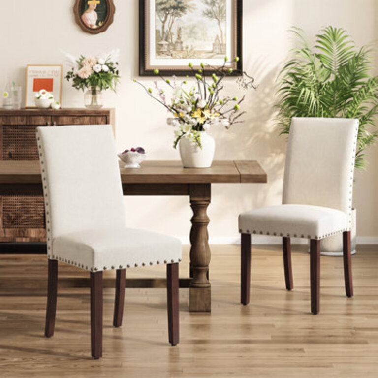Bontrager 20 H Linen Dining Chair - Upholstered Parsons Side Chair