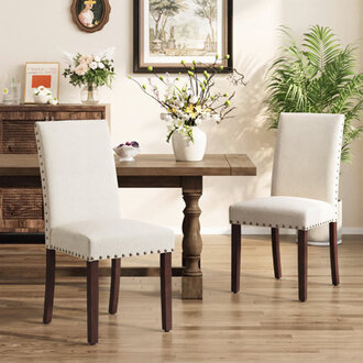 Bontrager 20 H Linen Dining Chair - Upholstered Parsons Side Chair