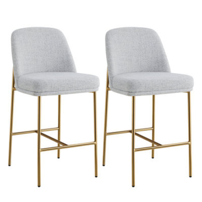 Angelick Upholstered Counter Stool with Metal Frame