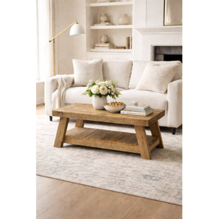 Solid Wood Top Single Coffee Table