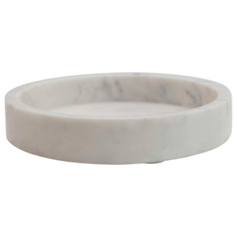 Genelda Round Carved Marble Coffee Table Tray