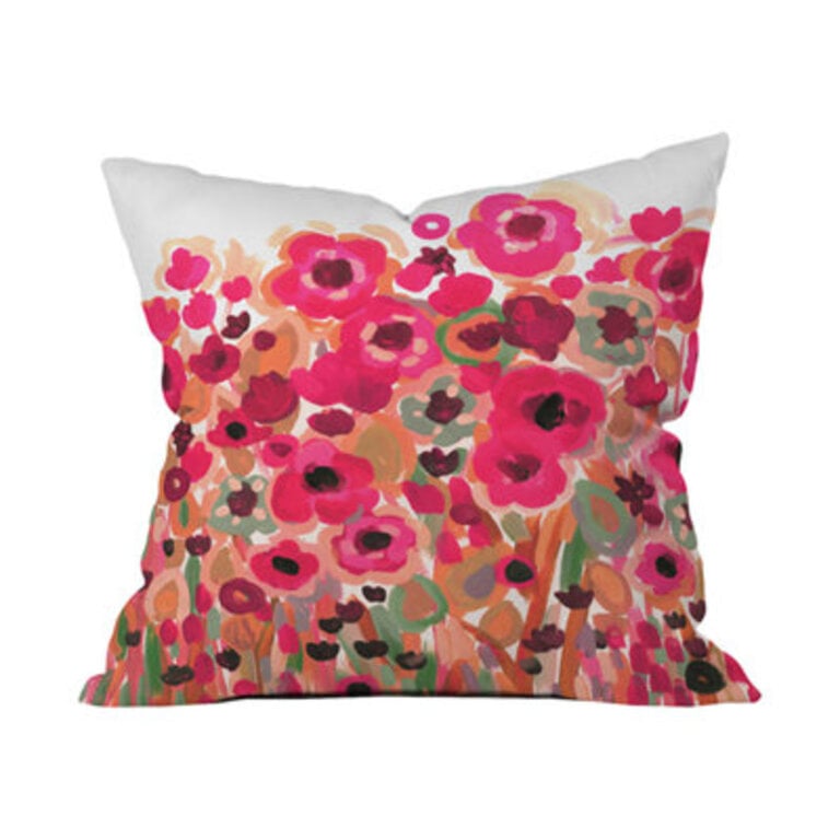 Brightly Blooming Outdoor Throw Pillow