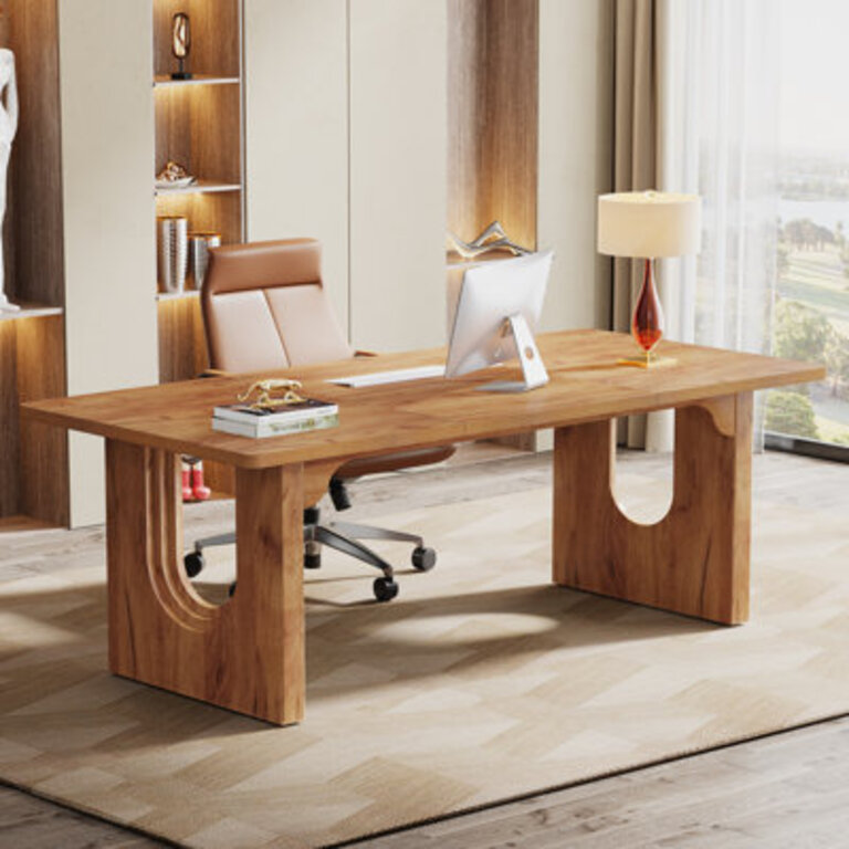 Joonyoung Rectangular Manufactured Wood Executive Desk with Sled Base
