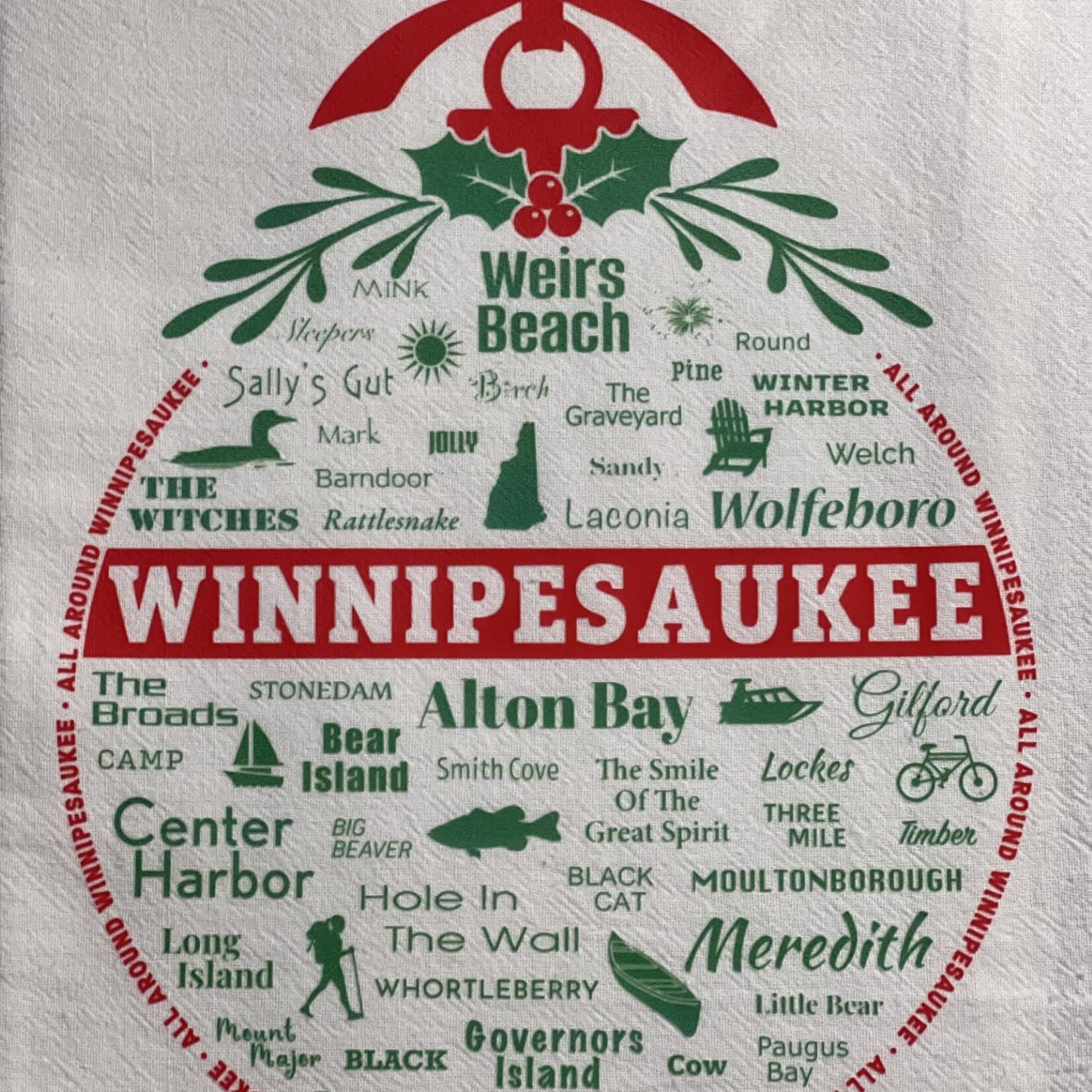 WINNIPESAUKEE CUSTOM TOWELS (HOLIDAY DESIGN)