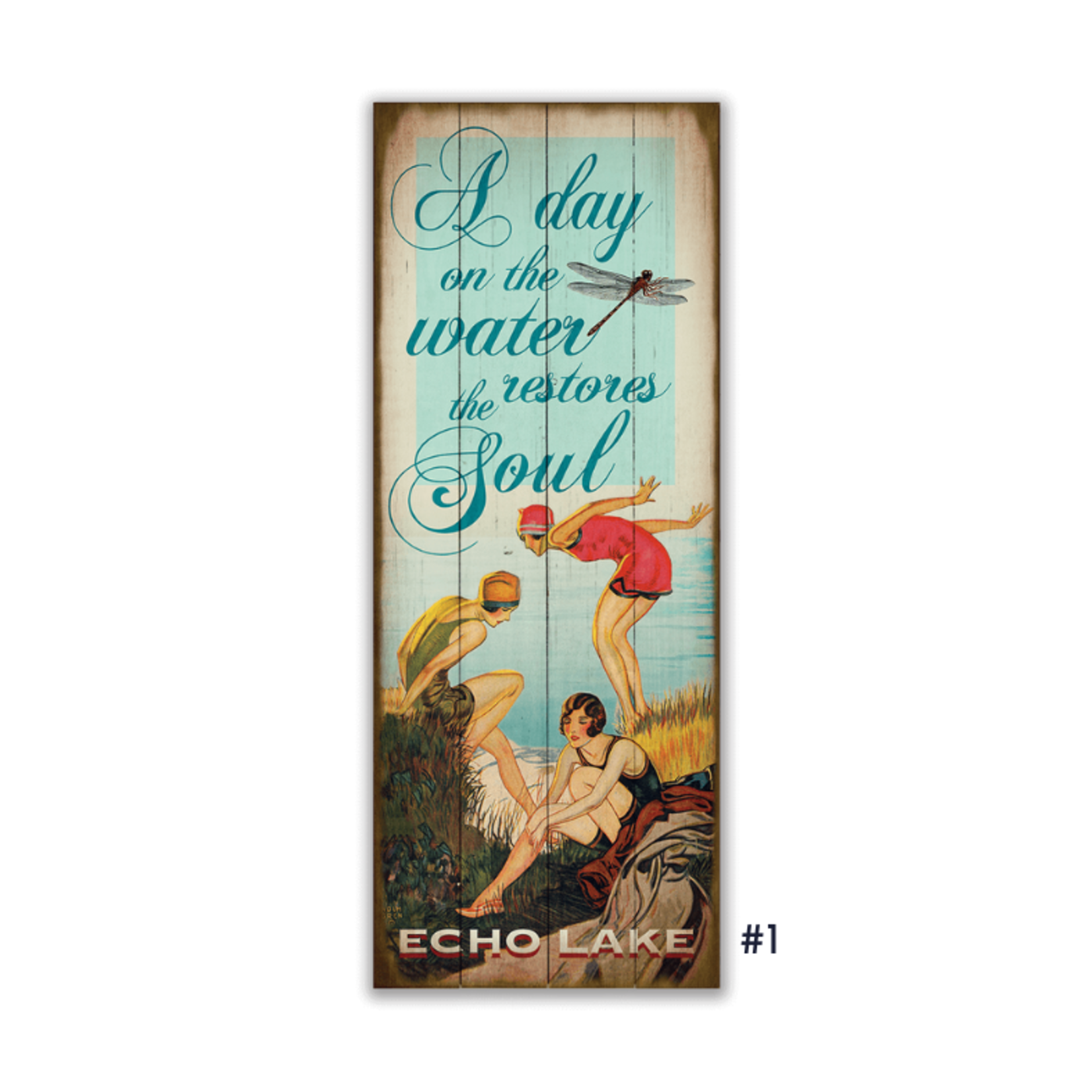 ONLINE  CUSTOM  A DAY ON THE WATER 14X36 SIGN