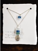 SELAH VIA Double Strand, Sea Glass Necklace with Locket