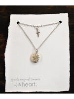 SELAH VIA Double Strand Necklace with Cross and Locket