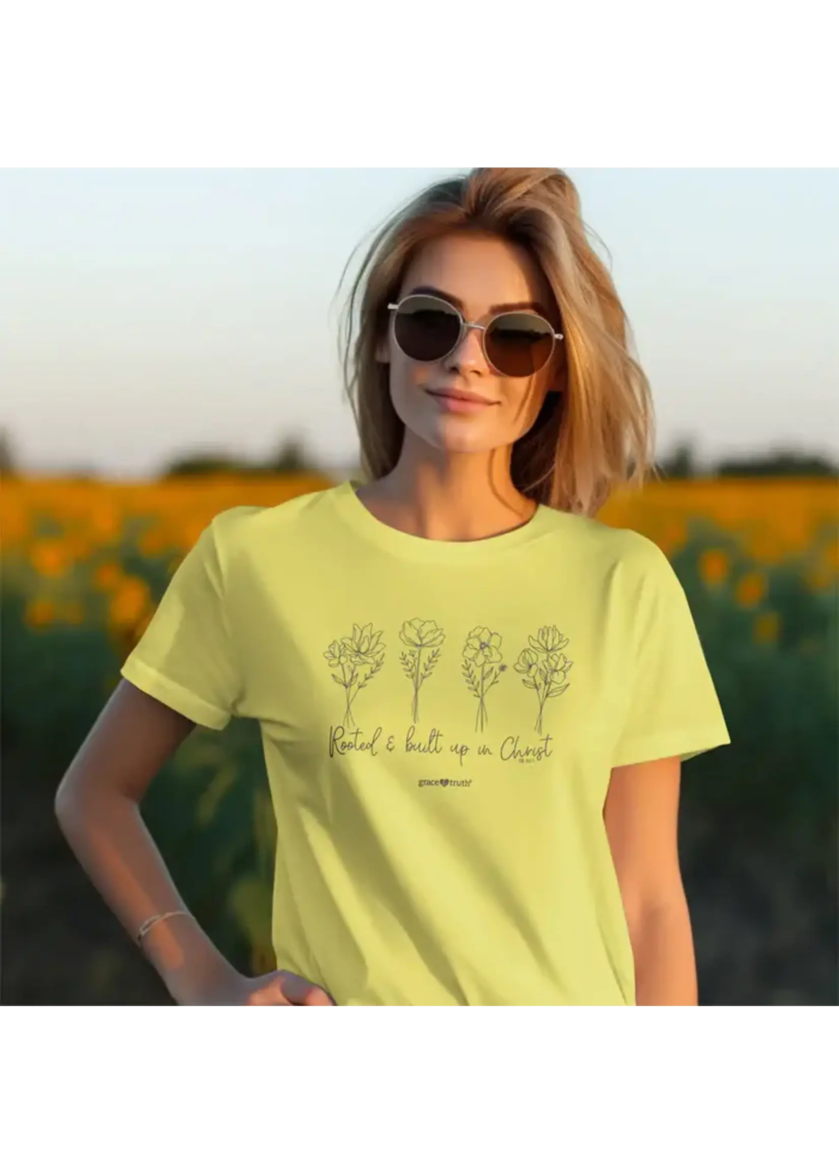 Grace & Truth "Rooted & Built Up In Christ" Women's Tee
