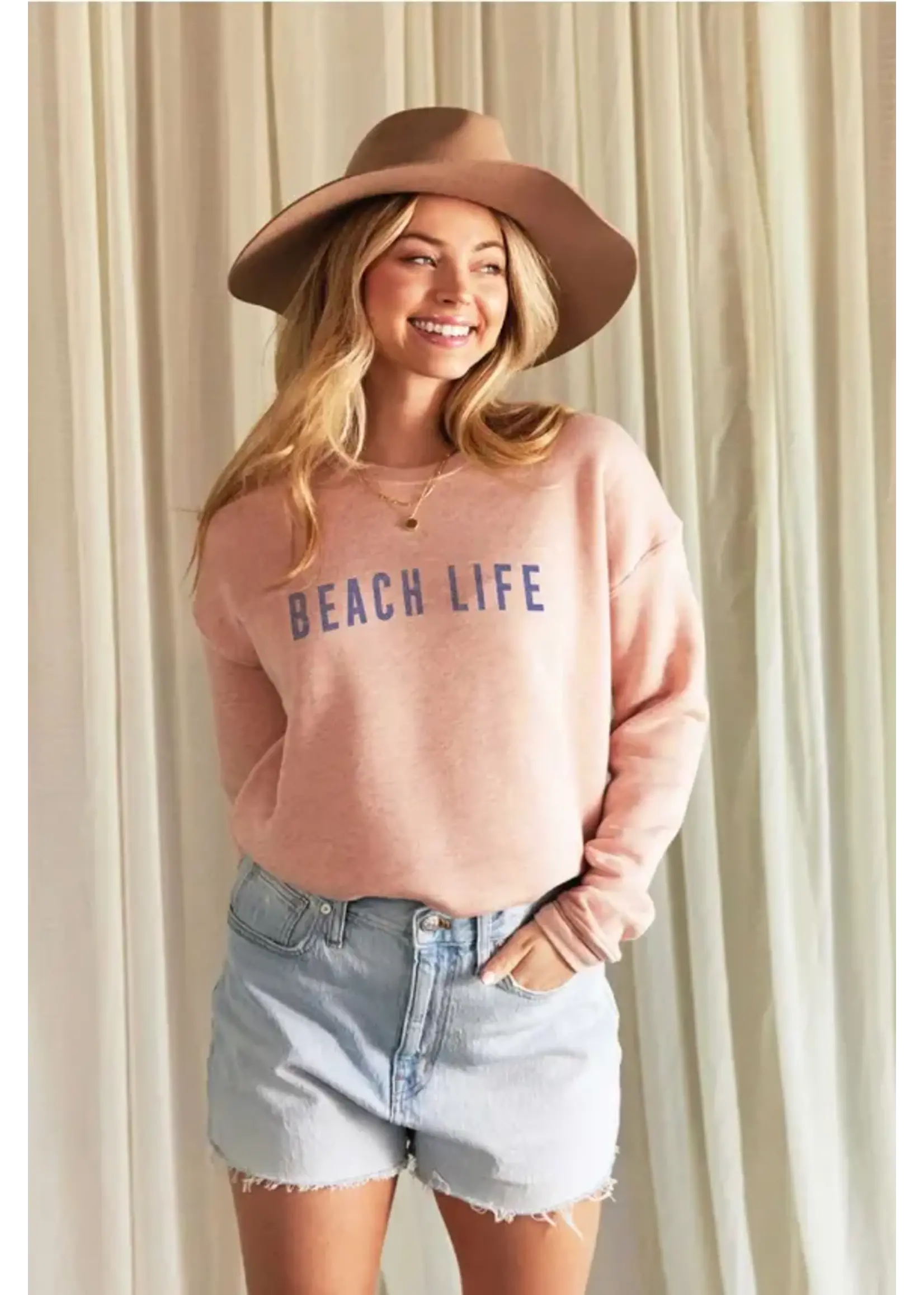 Oat Collective Beach Life Rose Sweatshirt