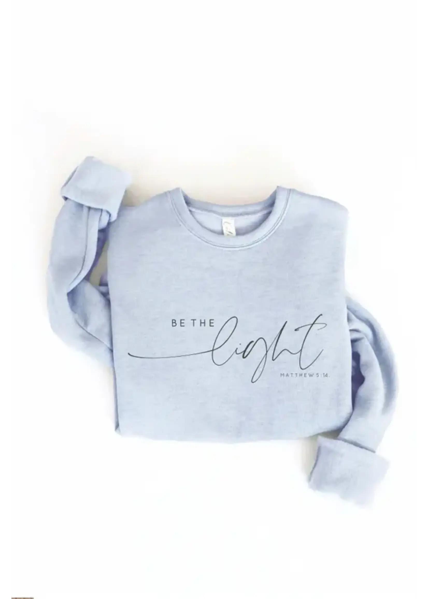 Oat Collective Be The Light Matthew 5-14 Light Blue Sweatshirt