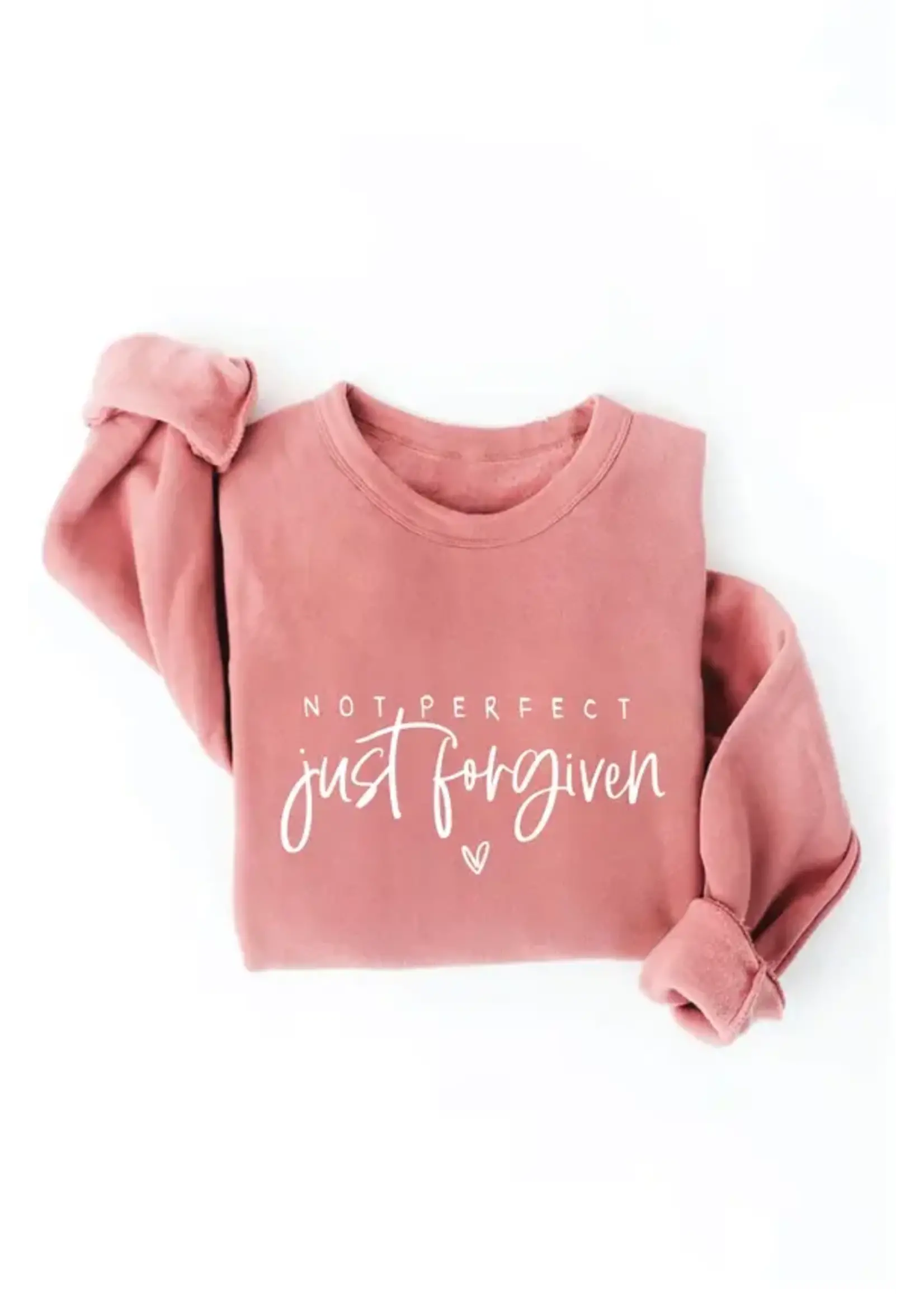 Oat Collective Not Perfect Just Forgiven Sweatshirt - Mauve