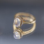 Prins Co. 14k Yellow Gold Rainbow Moonstone & Diamond Fashion Ring