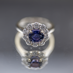 SJ Custom Jewelers 14K White Gold  Natural Violet Sapphire & Diamond Ring