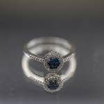 Seven Oaks 10K White Gold Blue & White Diamond Cluster Ring
