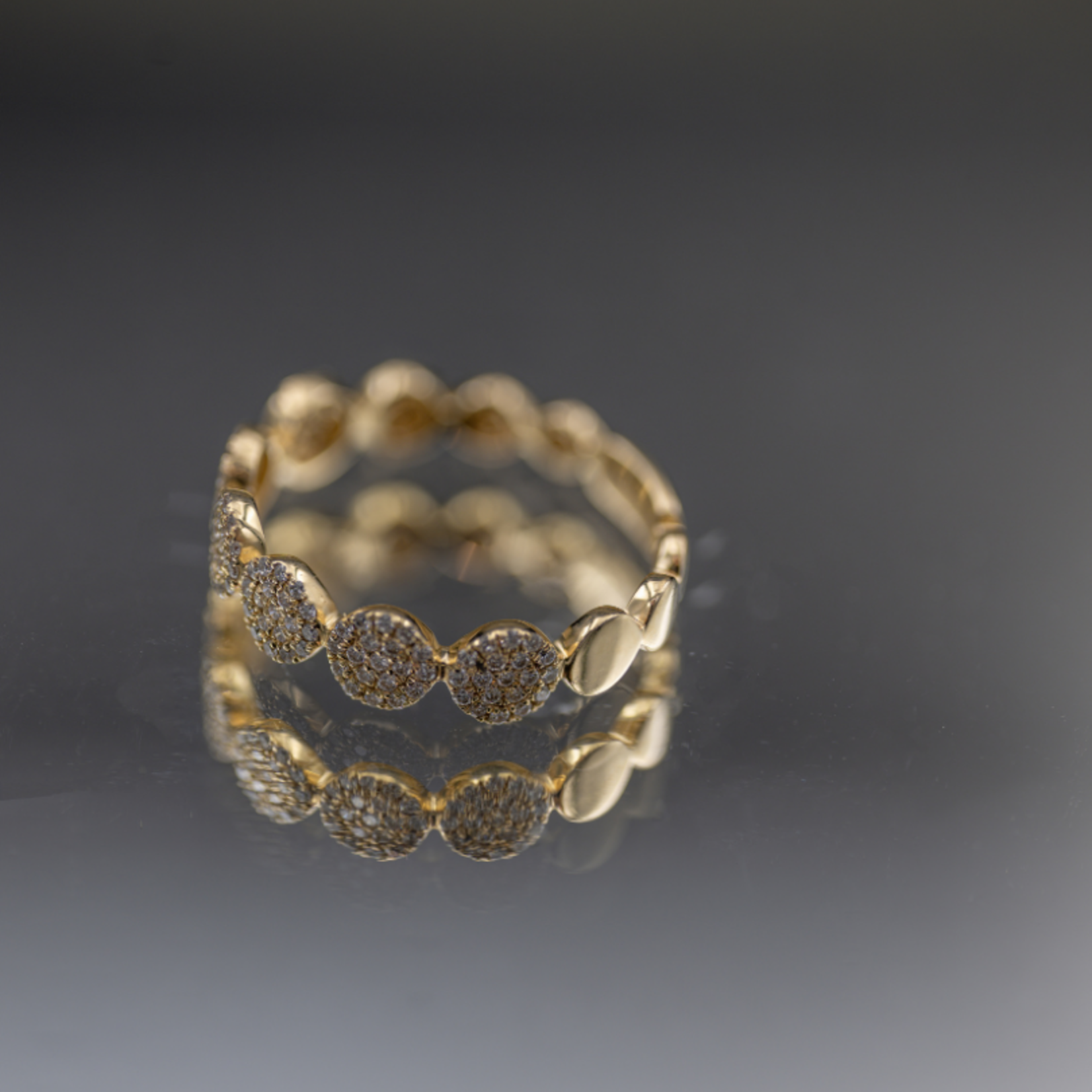 Prins Co. 14k Yellow Gold "Love Pod" .29ctw Pave Diamond Stackable Fashion Ring