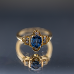 SJ Custom Jewelers 18k Gold 1950's Genuine Spinel & Diamond Fashion Ring