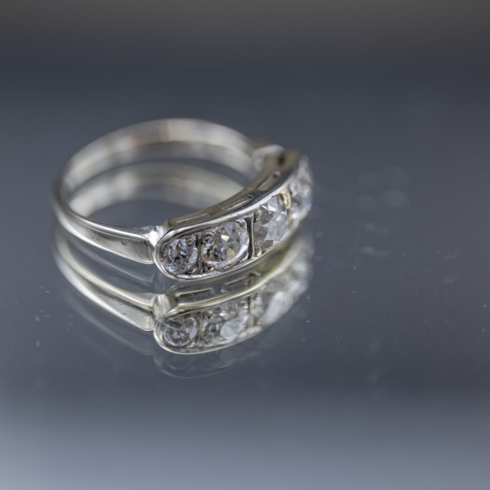 SJ Custom Jewelers Vintage Miner Cut 5 Stone Diamond Heirloom Ring 1.50cttw