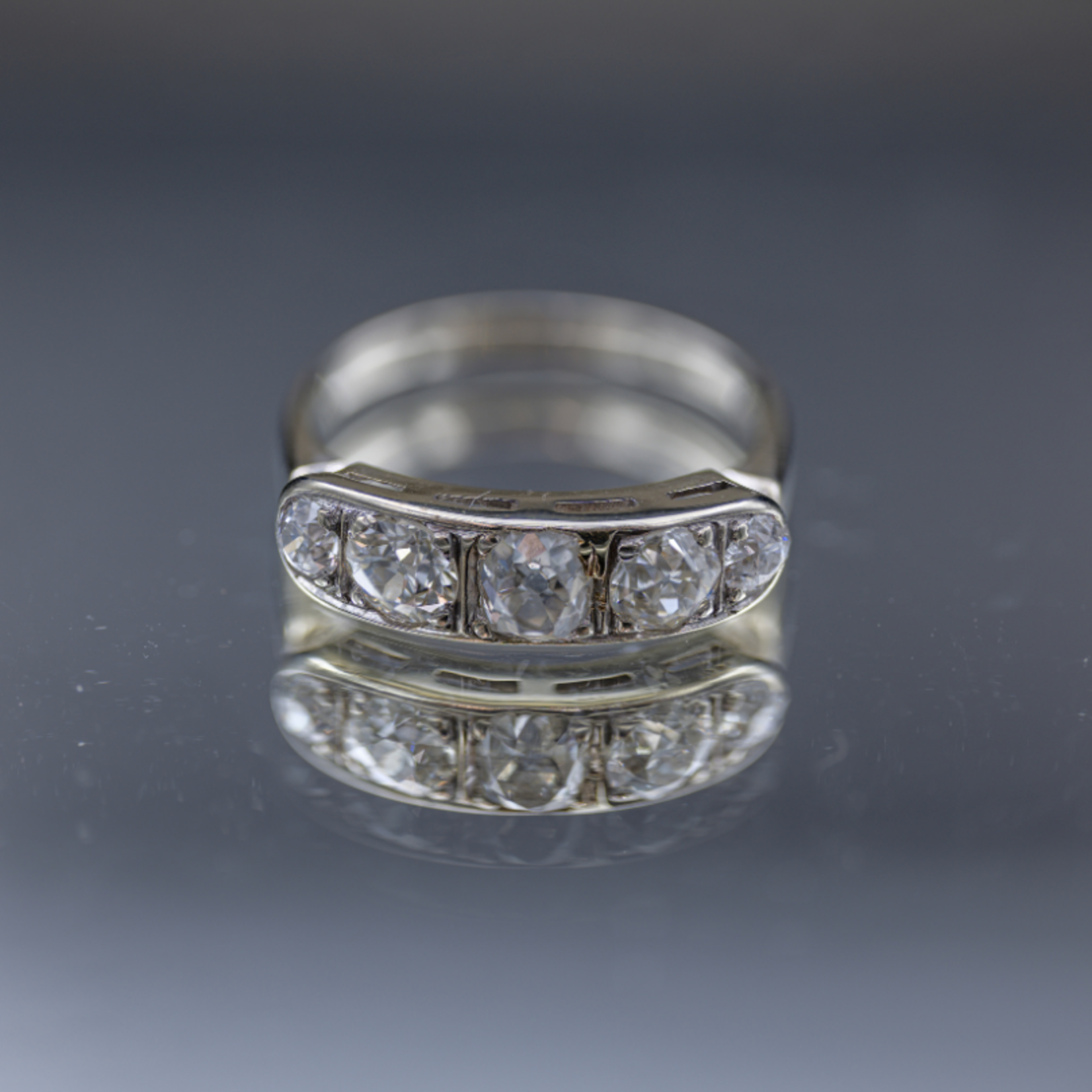 SJ Custom Jewelers Vintage Miner Cut 5 Stone Diamond Heirloom Ring 1.50cttw