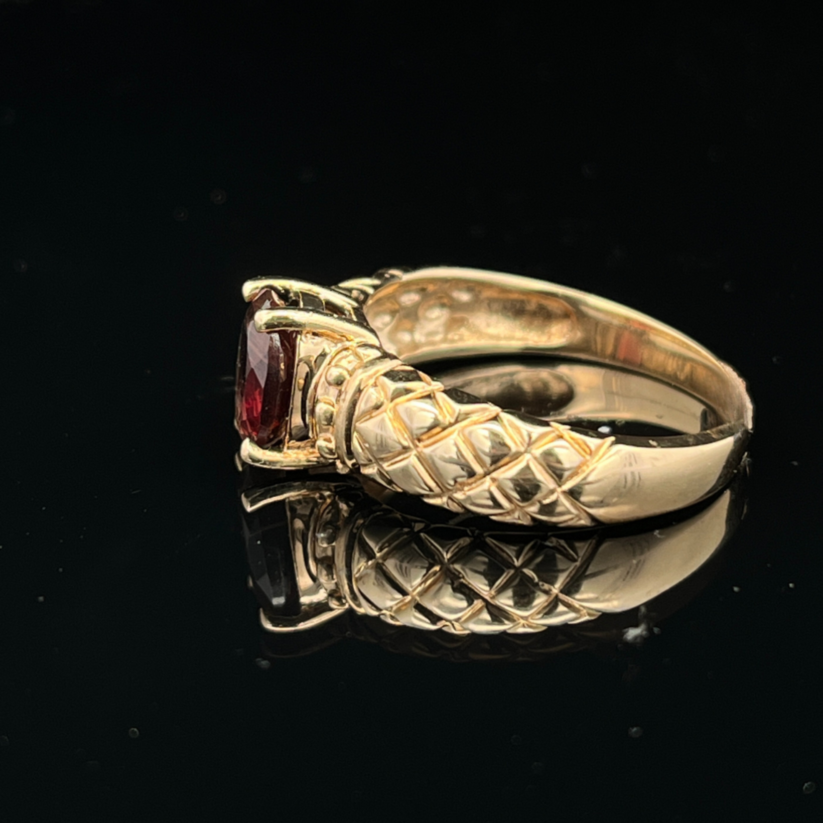 SJ Custom Jewelers 10k yellow gold 5mm Oregon Sunstone  Fashion Ring