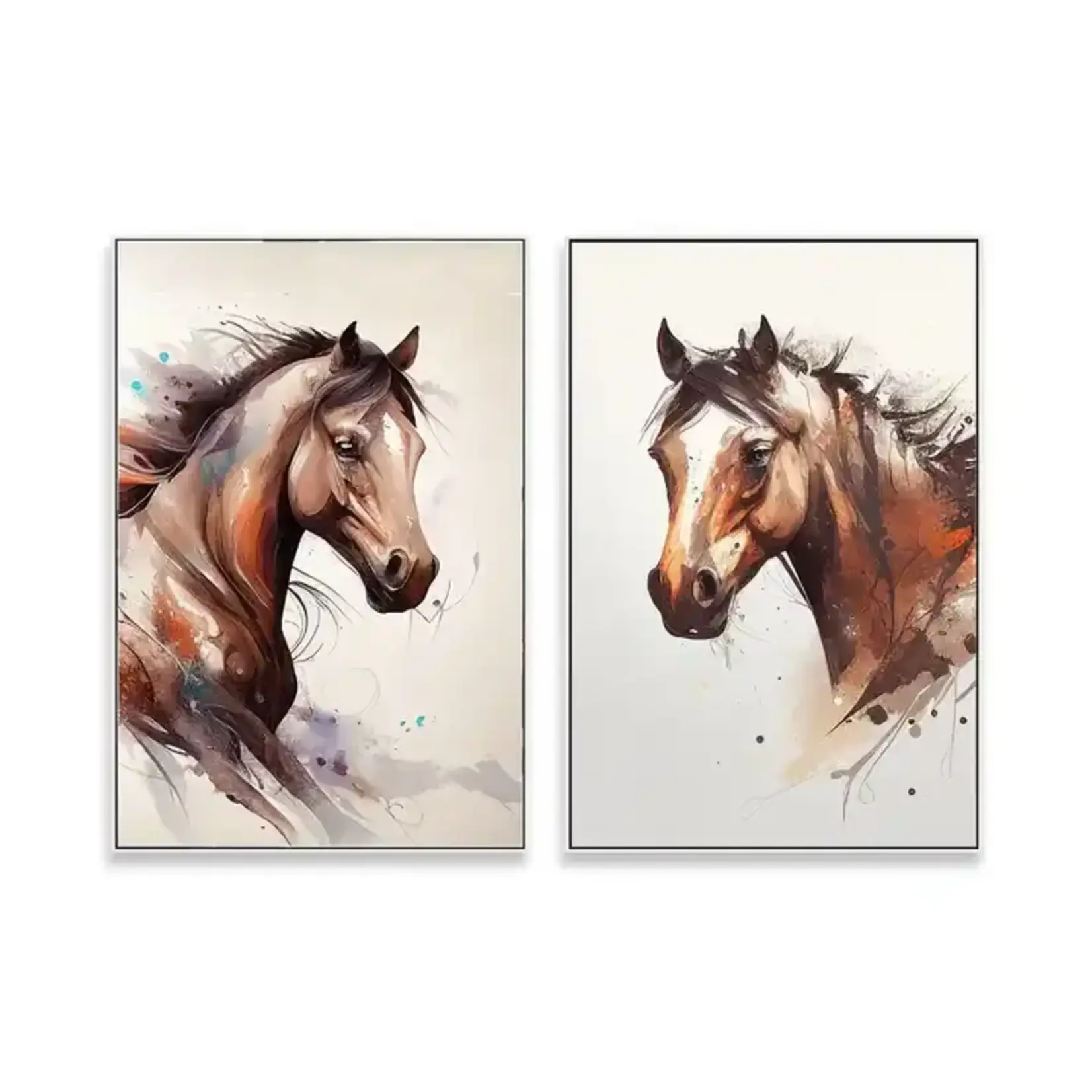 Oil Painting Horse Oil Painting (2 pcs)