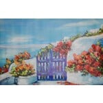 Printed Painting Blue Sky In Santorini