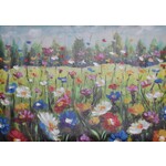 Printed Painting Rainbow Flowers