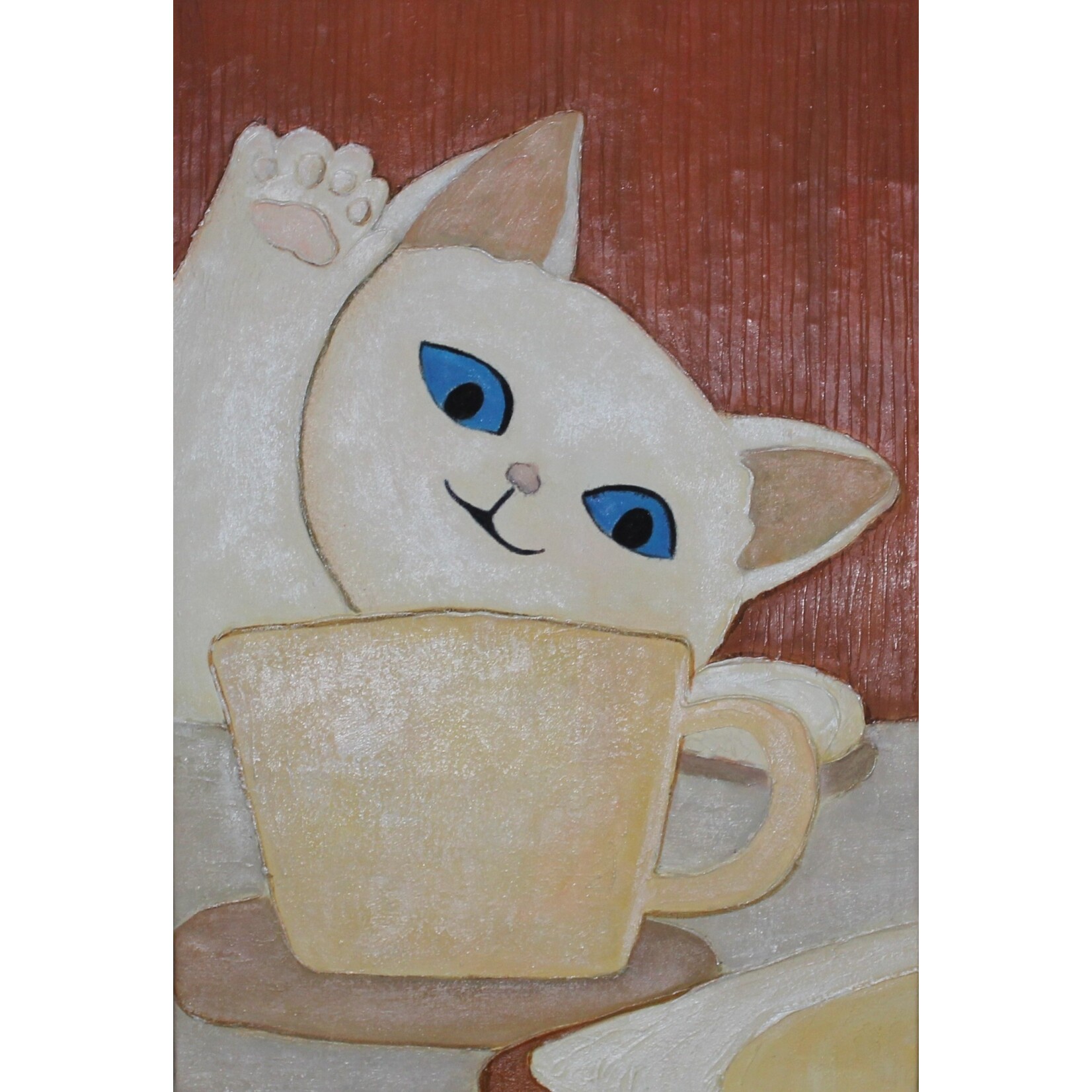 Painting Cat With Mug